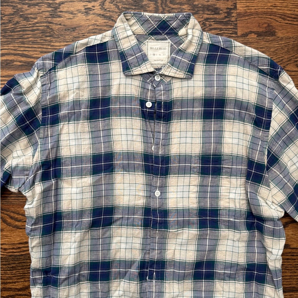 Bill Reid plaid button-down shirt M
